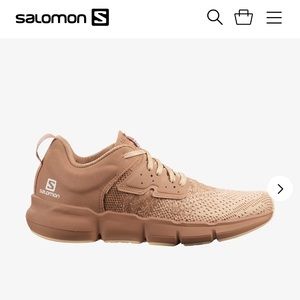 Predict Soc Salomon running shoe, US 8 EU 40. Sirocco/Mocha Mousse/Almond Cream.